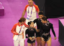 I Avropa Oyunlarında azərbaycanlı gimnastlar akrobatika yarışlarında final mərhələsinə çıxdı. Bakı, Azərbaycan, 17 iyun 2015